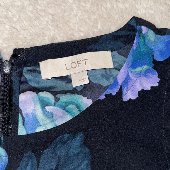 🌸 LOFT Floral Tank Dress – Black Floral, Size L - Picture 6 of 12